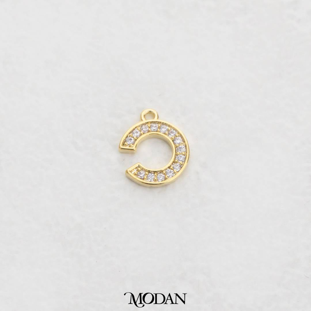Minimalist Semi-Circle Zirconia Charm DIY Charm Liontin Setengah Lingkaran Hypoallergenic Gold Filled