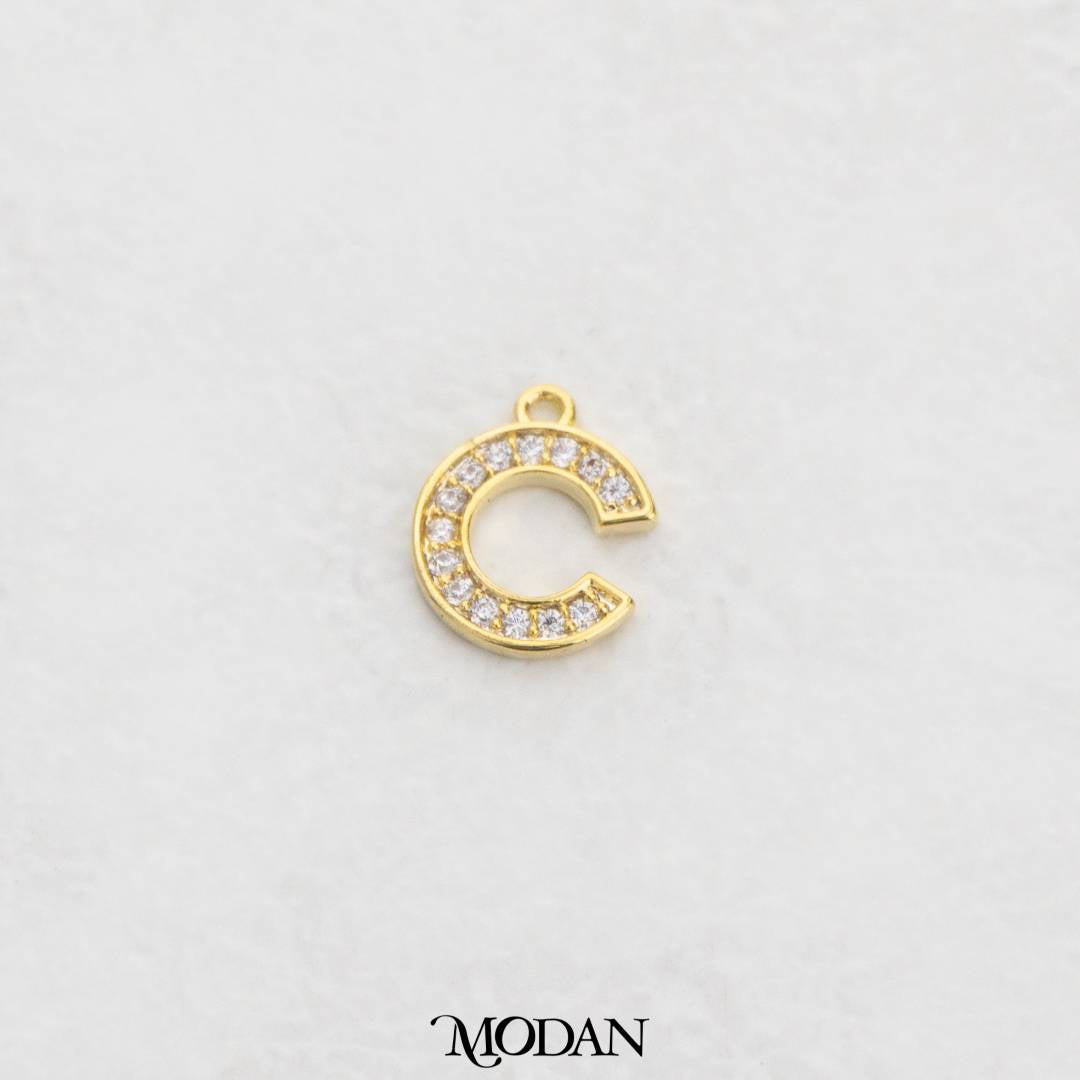 Minimalist Semi-Circle Zirconia Charm DIY Charm Liontin Setengah Lingkaran Hypoallergenic Gold Filled