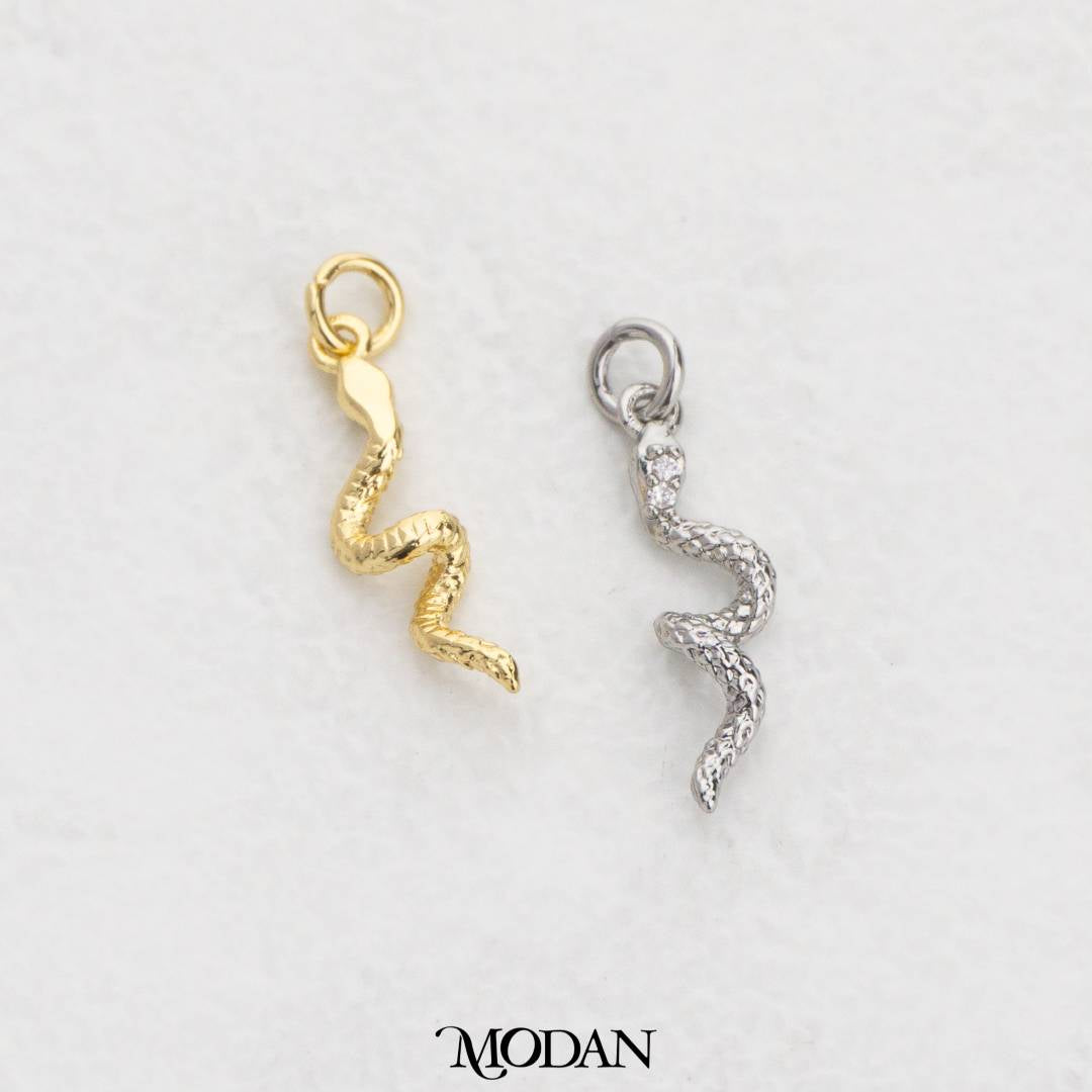 Snake Twisted Textured Animal DIY Charm Liontin Ular Tekstur Hypoallergenic Gold Filled