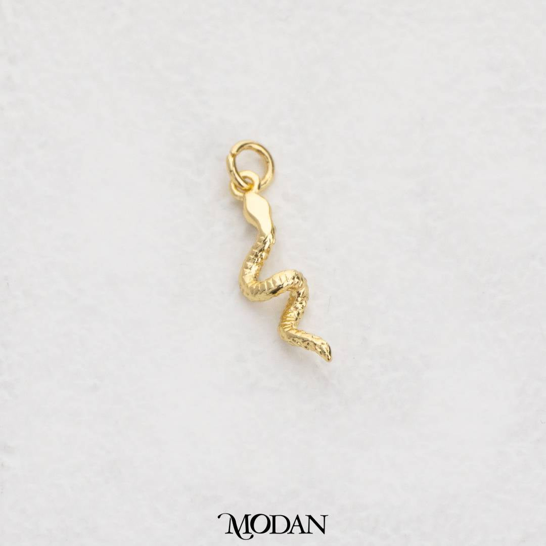 Snake Twisted Textured Animal DIY Charm Liontin Ular Tekstur Hypoallergenic Gold Filled