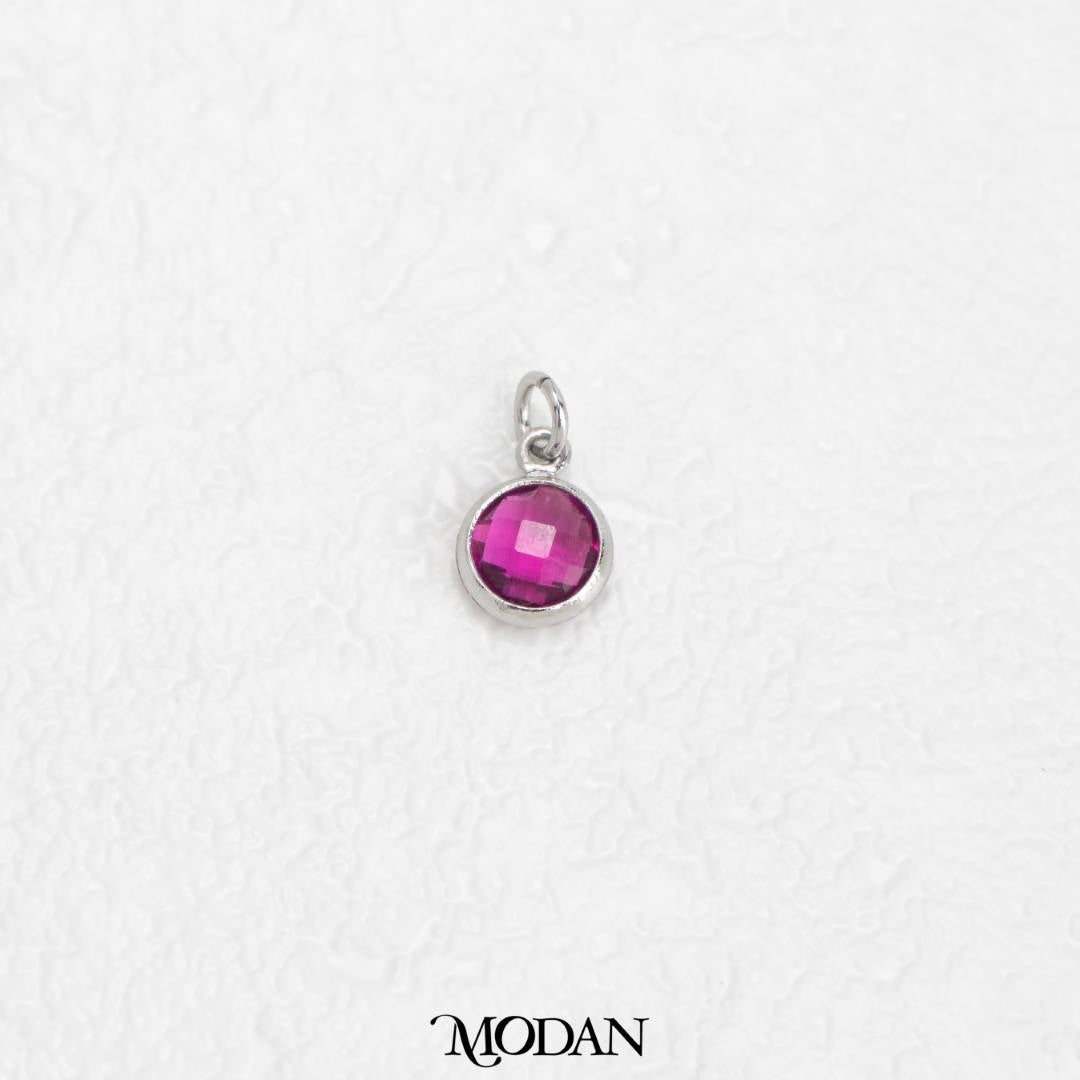 Faceted Birthstone Charm DIY Charm Liontin Bulat Bulan Lahir Warna Warni Hypoallergenic Gold Filled