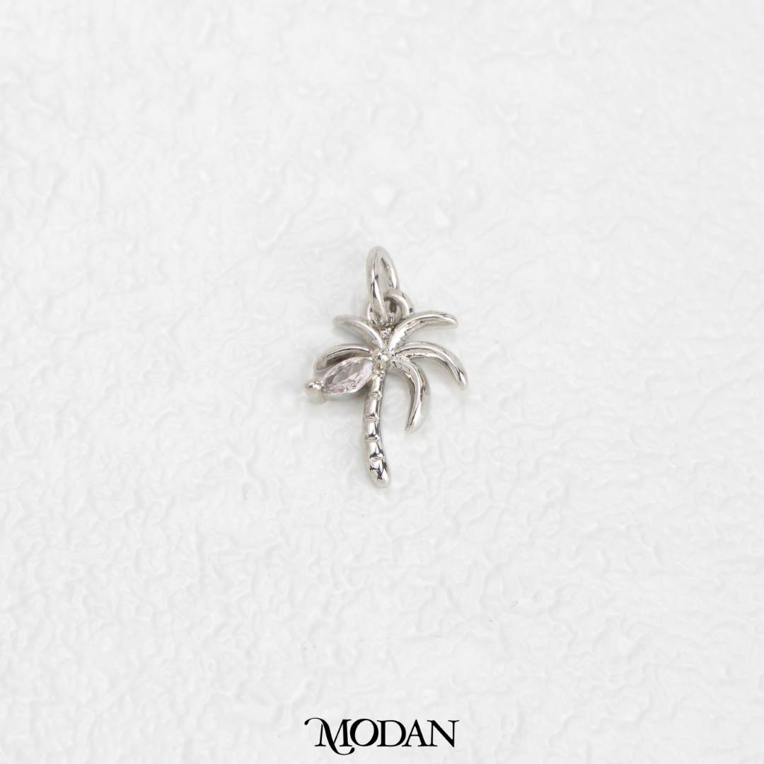 Mini Tropical Palm Tree Summer Charm DIY Charm Liontin Pohon Palm Hypoallergenic Gold Filled