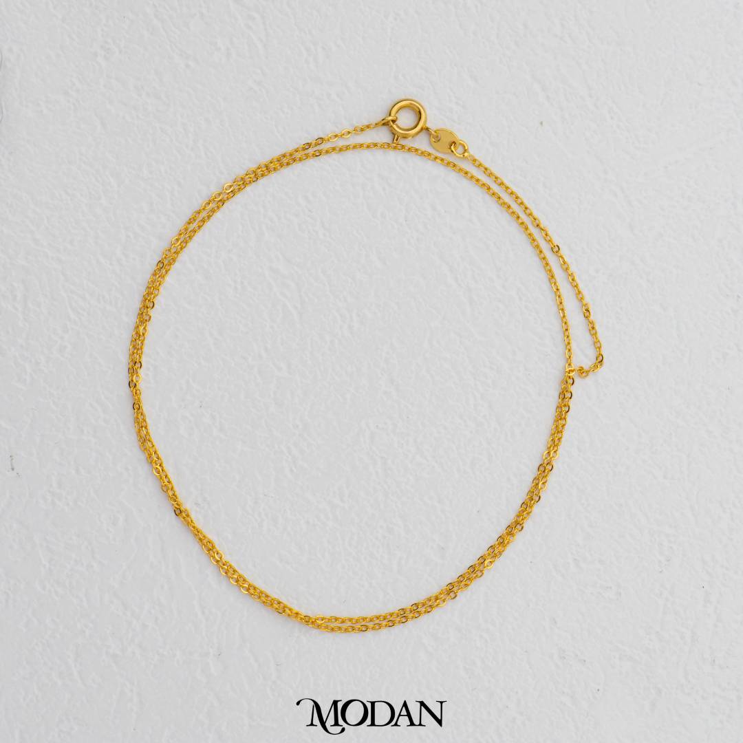 Dainty Plain Cable Chain DIY Rantai Kalung Polos Tipis Hypoallergenic Gold Plated