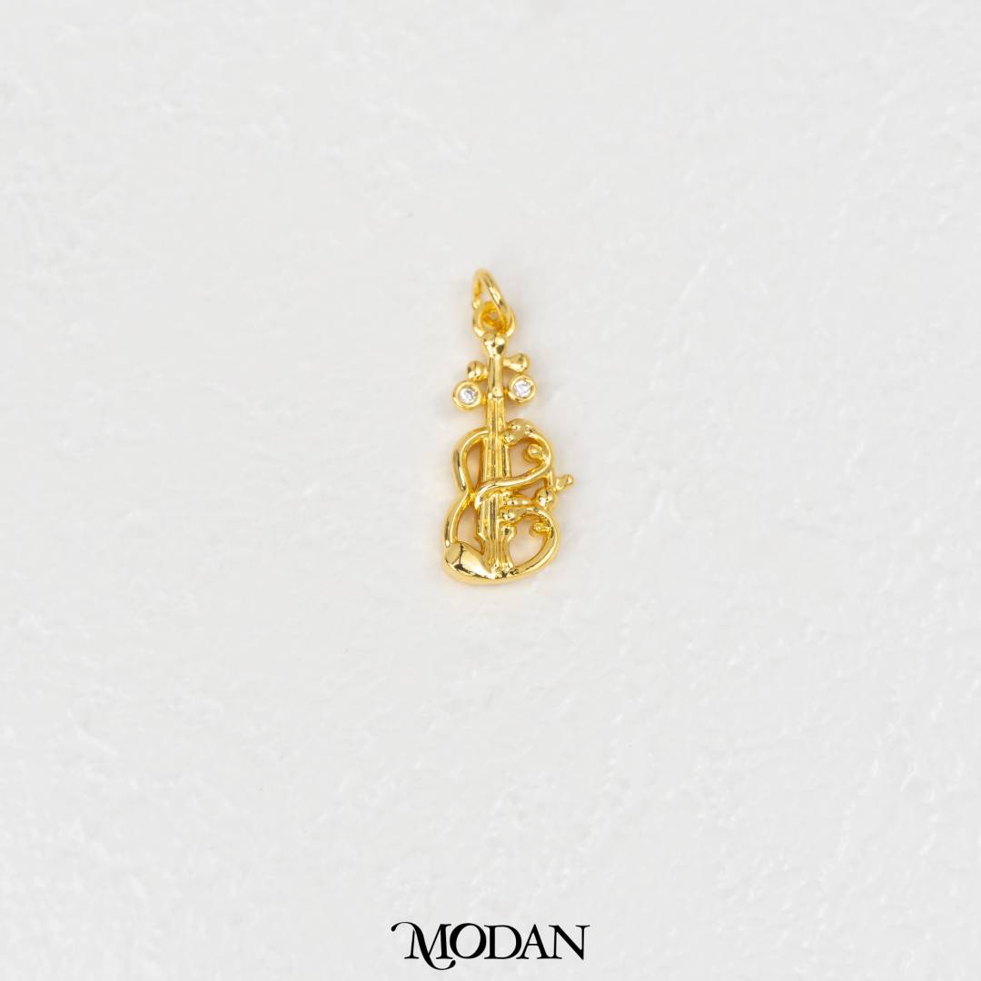 Violin Symphony Essentials Charm DIY Charm Liontin Alat Musik Biola Hypoallergenic Gold Filled
