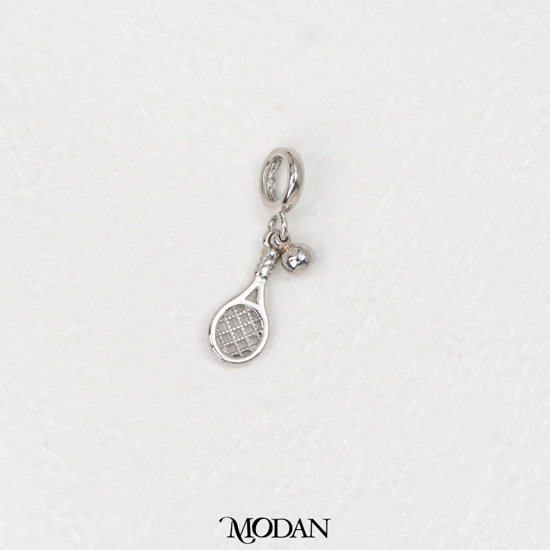 Sparkling Sport Racket Tennis Charm DIY Charm Liontin Raket Tenis Hypoallergenic Gold Filled