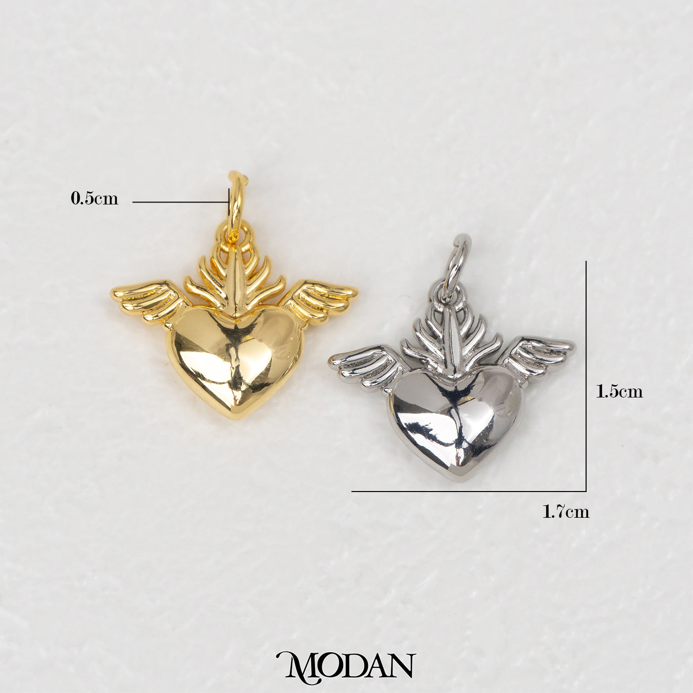 Sacred Heart of Jesus Charm DIY Charm Liontin Hati Kudus Katolik Hypoallergenic Gold Filled