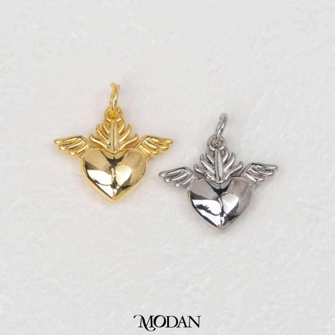 Sacred Heart of Jesus Charm DIY Charm Liontin Hati Kudus Katolik Hypoallergenic Gold Filled