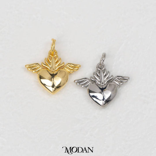 Sacred Heart of Jesus Charm DIY Charm Liontin Hati Kudus Katolik Hypoallergenic Gold Filled