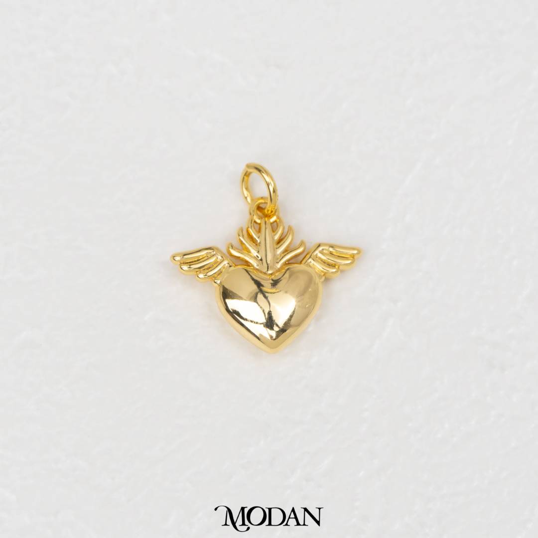 Sacred Heart of Jesus Charm DIY Charm Liontin Hati Kudus Katolik Hypoallergenic Gold Filled