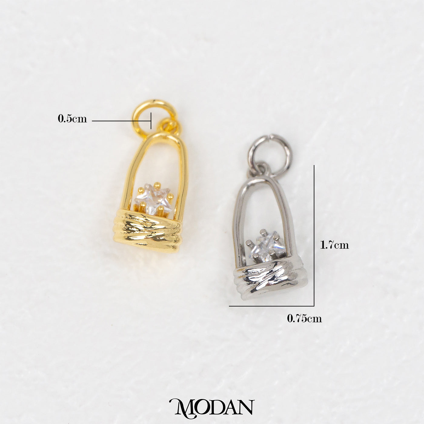 Sparkling Wishing Well Charm DIY Charm Liontin Sumur Harapan Hypoallergenic Gold Filled
