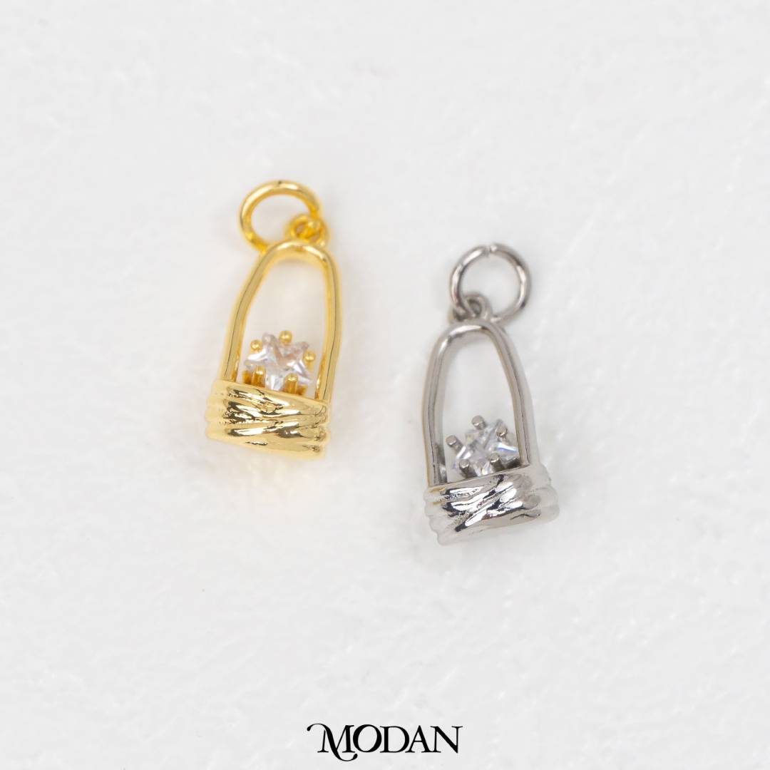 Sparkling Wishing Well Charm DIY Charm Liontin Sumur Harapan Hypoallergenic Gold Filled