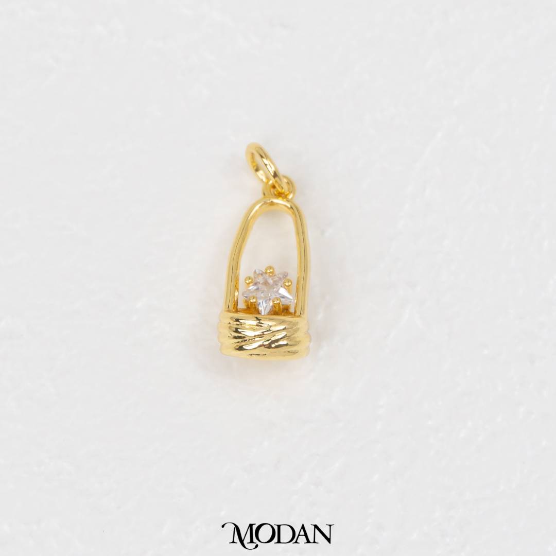 Sparkling Wishing Well Charm DIY Charm Liontin Sumur Harapan Hypoallergenic Gold Filled