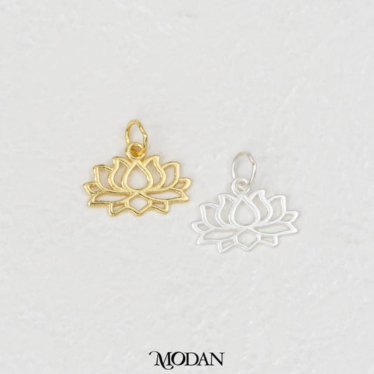 Blooming Lotus Charm DIY Charm Liontin Bunga Teratai Hypoallergenic S925