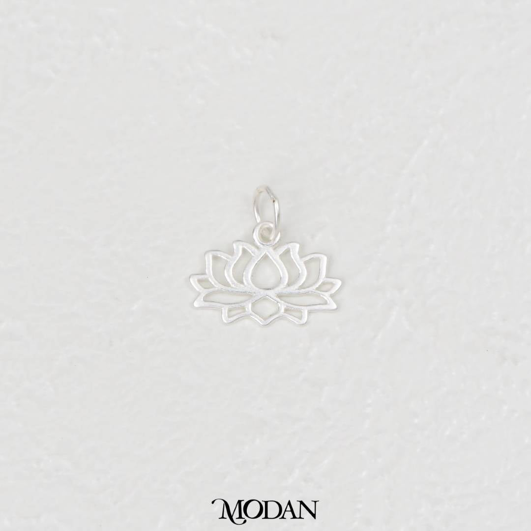 Blooming Lotus Charm DIY Charm Liontin Bunga Teratai Hypoallergenic S925
