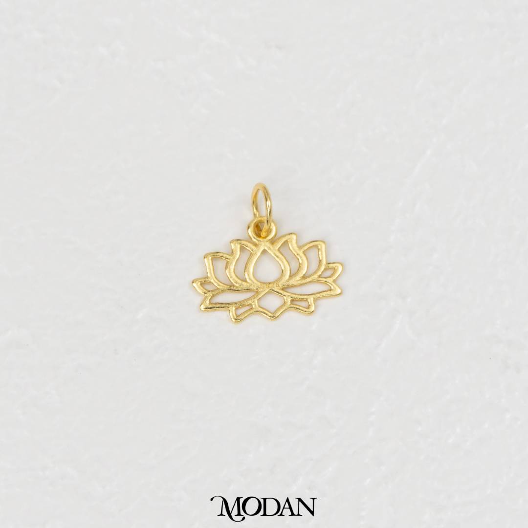 Blooming Lotus Charm DIY Charm Liontin Bunga Teratai Hypoallergenic S925