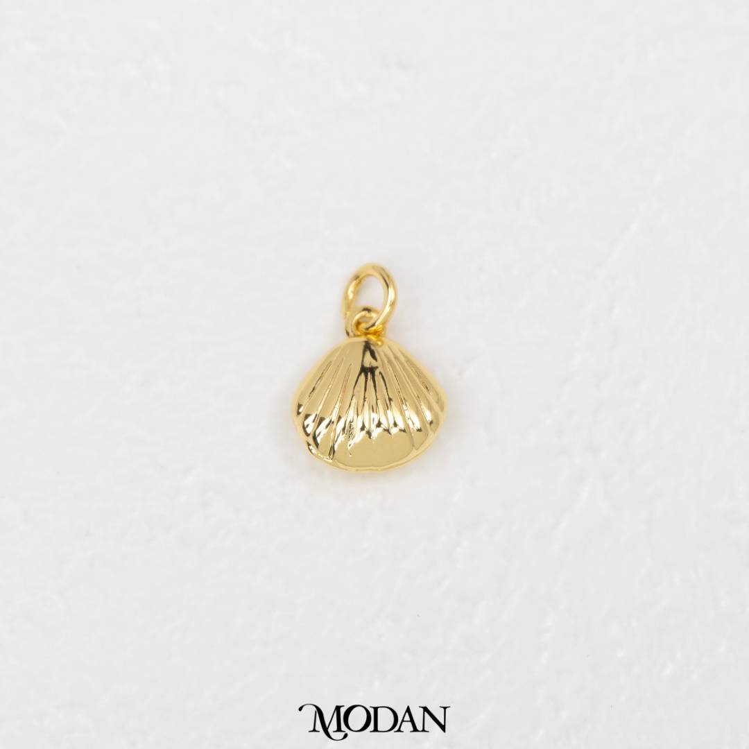 Plain Clam Shell Ocean DIY Charm Liontin Cangkang Kerang Mutiara Hypoallergenic Gold Filled