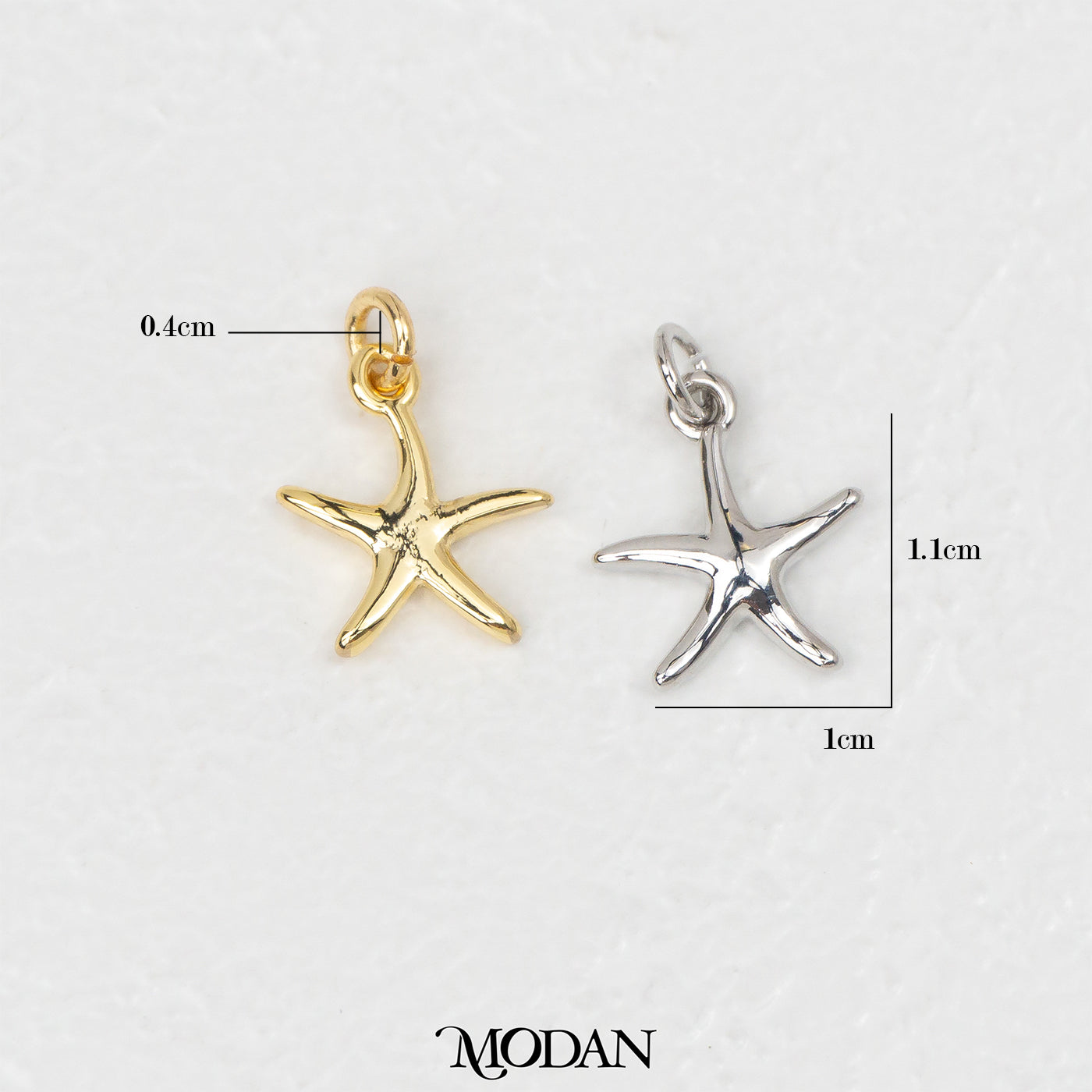 Plain Starfish Ocean DIY Charm Liontin Bintang Laut Hypoallergenic Gold Filled