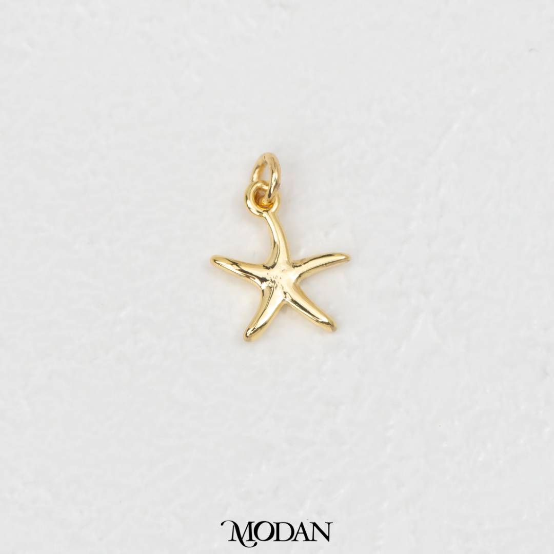 Plain Starfish Ocean DIY Charm Liontin Bintang Laut Hypoallergenic Gold Filled