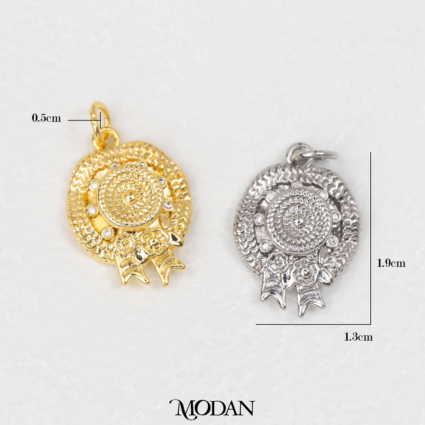 Beach Hat Charm DIY Charm Liontin Topi Pantai Hypoallergenic Gold Filled