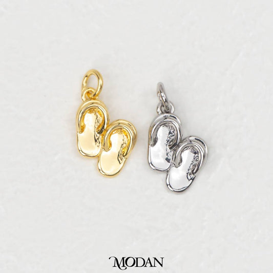 Mini Cute Sandals Charm DIY Charm Liontin Sendal Hypoallergenic Gold Filled