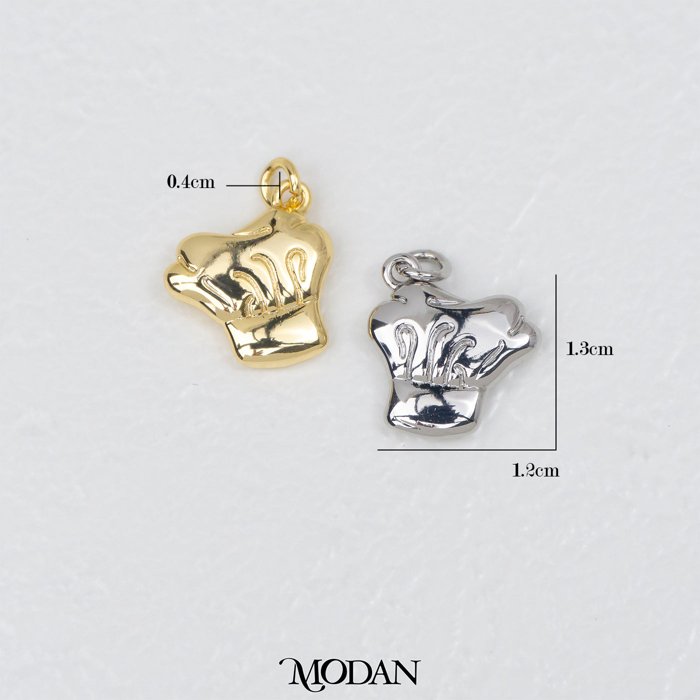 Toque blanche Chef’s Hat Charm DIY Charm Liontin Topi Koki Hypoallergenic Gold Filled