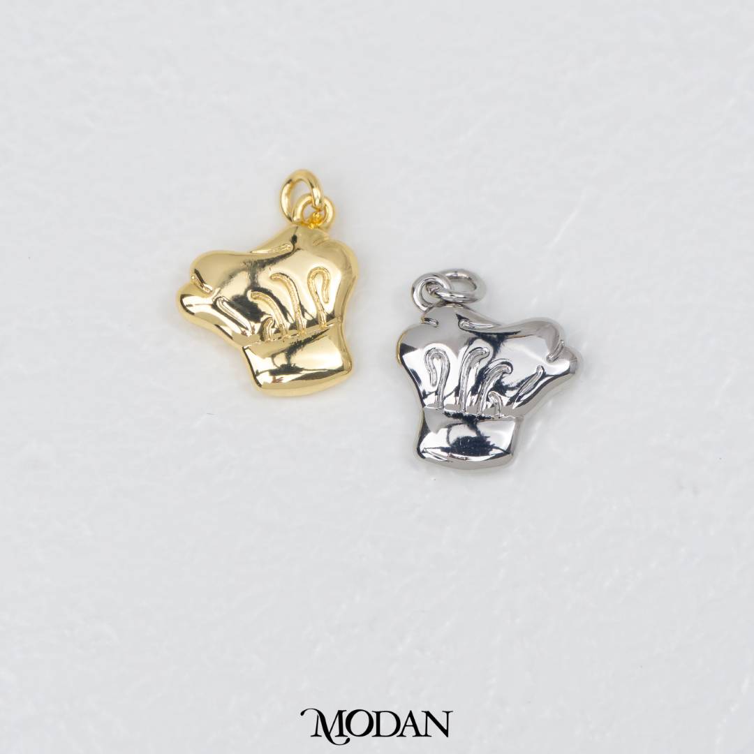 Toque blanche Chef’s Hat Charm DIY Charm Liontin Topi Koki Hypoallergenic Gold Filled