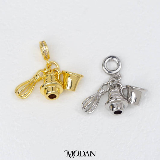 Baking Tools Set Charm DIY Charm Liontin Alat Membuat Kue Hypoallergenic Gold Filled