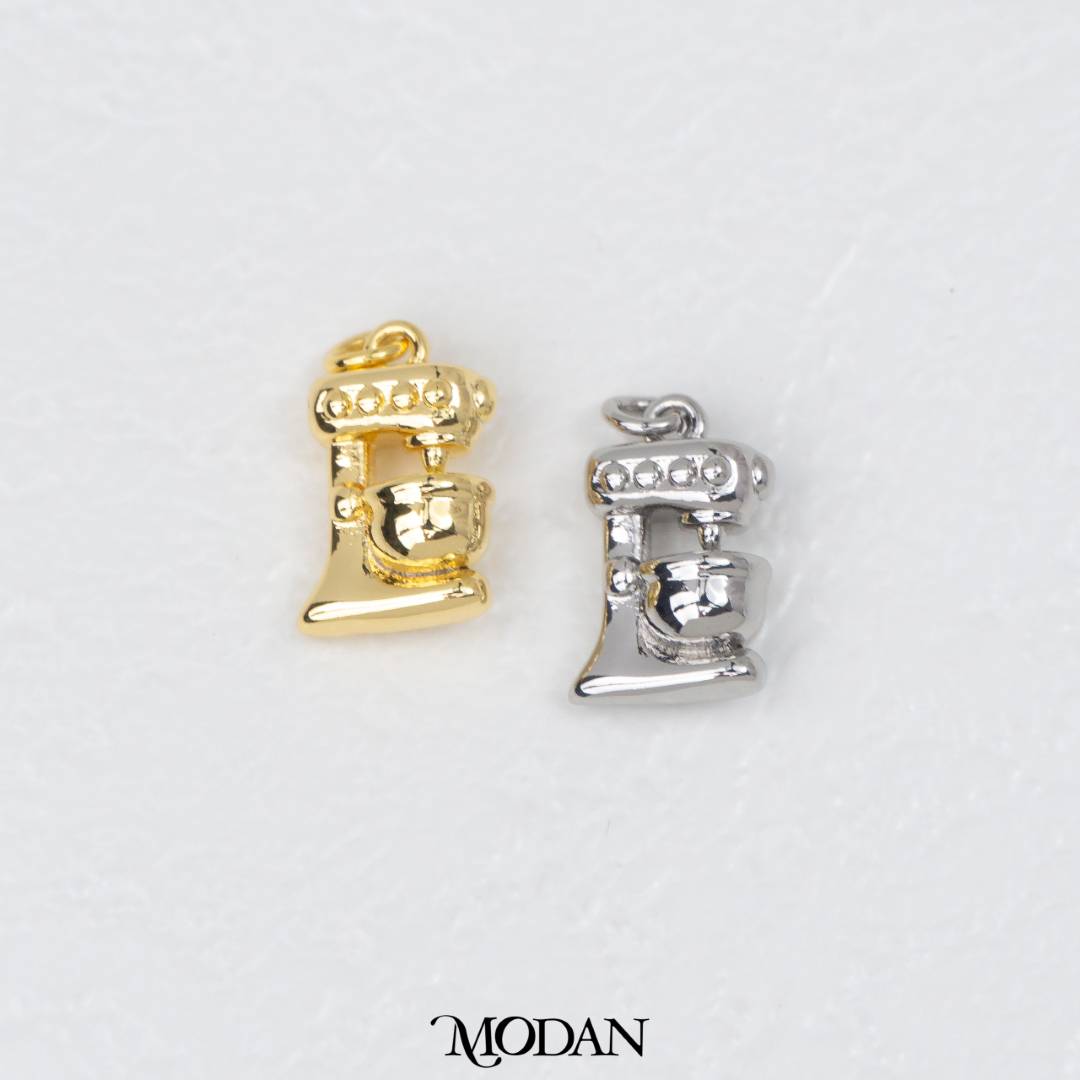 Mixer Tools Baking Charm DIY Charm Liontin Alat Pengaduk Bahan Kue Hypoallergenic Gold Filled