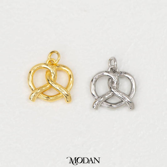 Plain Pretzel Patisserie Charm DIY Charm Liontin Pastry Roti Pretzel Hypoallergenic Gold Filled
