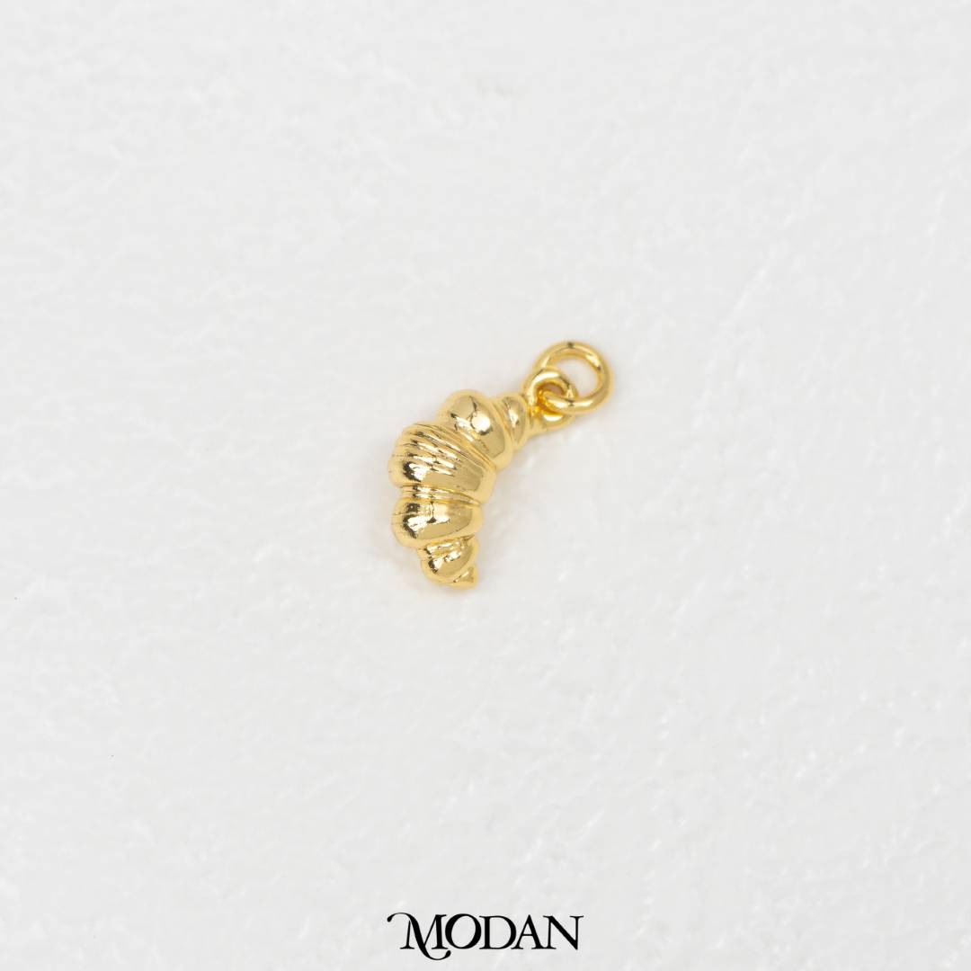 Mini Croissant Patisserie Charm DIY Charm Liontin Pastry Roti Croissant Hypoallergenic Gold Filled