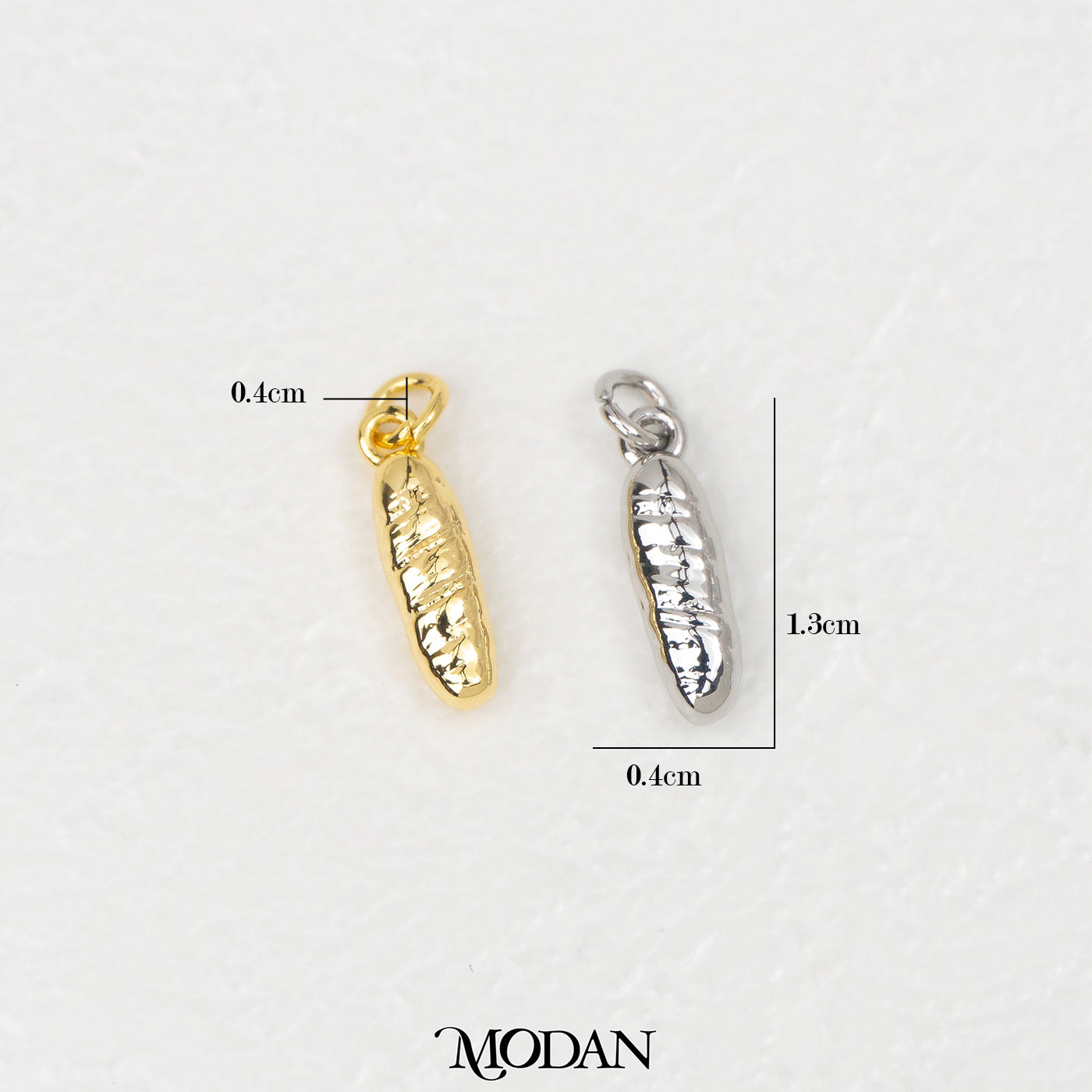 Plain Baguette Patisserie Charm DIY Charm Liontin Pastry Roti Baguette Hypoallergenic Gold Filled