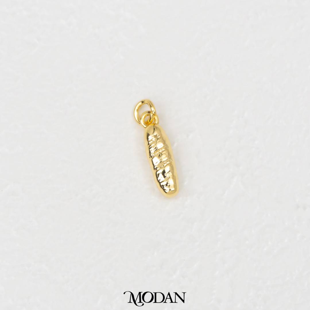 Plain Baguette Patisserie Charm DIY Charm Liontin Pastry Roti Baguette Hypoallergenic Gold Filled