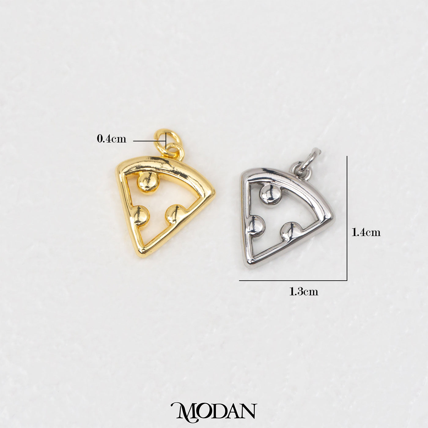 Yummy Pizza Slice Charm DIY Charm Liontin Pizza Hypoallergenic Gold Filled
