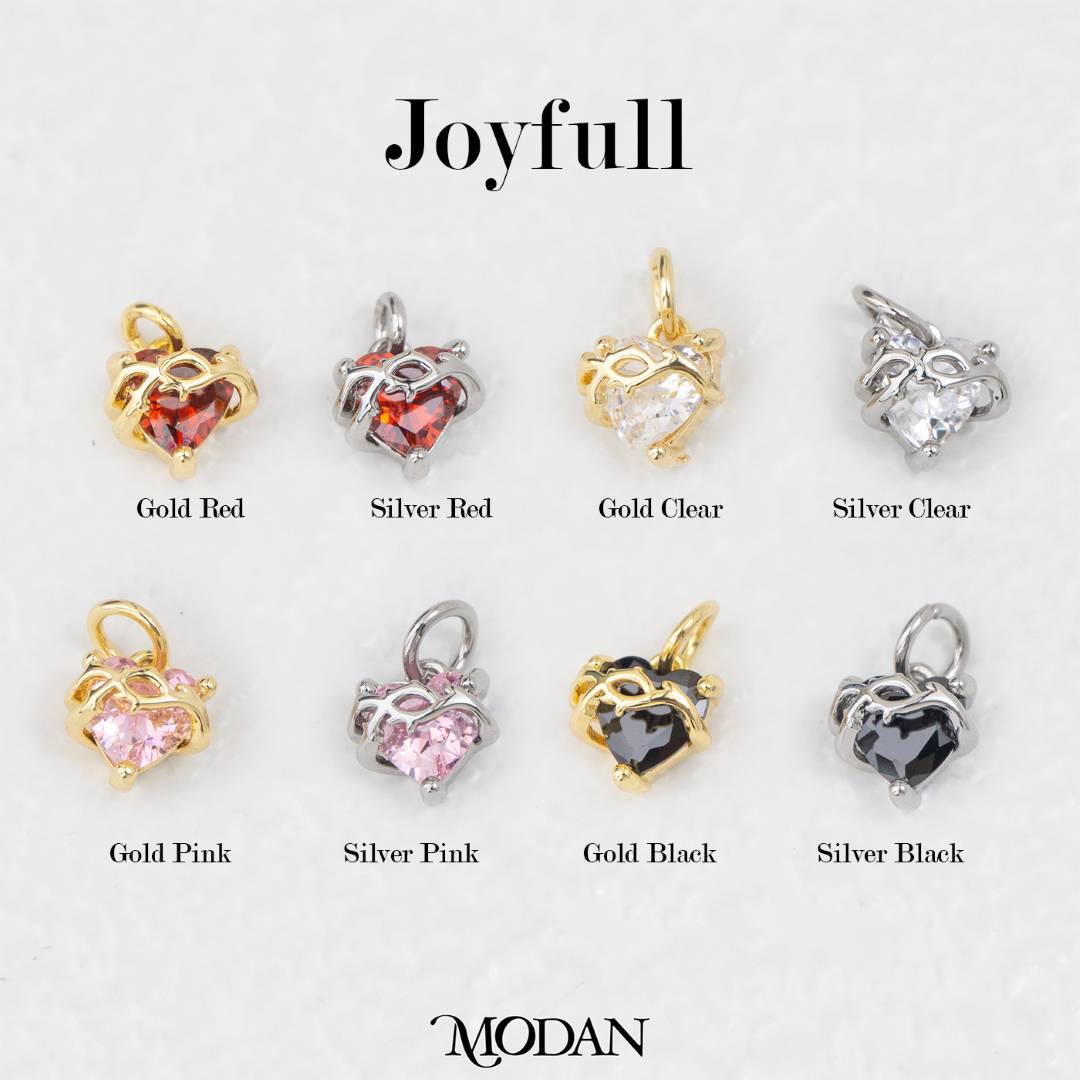 Colorful Joyful Heart Meaningful Charm DIY Charm Liontin Kalung/Gelang Hati Bermakna Hypoallergenic Gold Filled