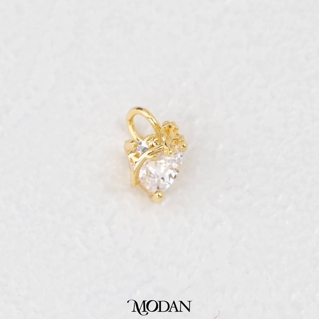 Colorful Graceful Heart Meaningful Charm DIY Charm Liontin Kalung/Gelang Hati Bermakna Hypoallergenic Gold Filled
