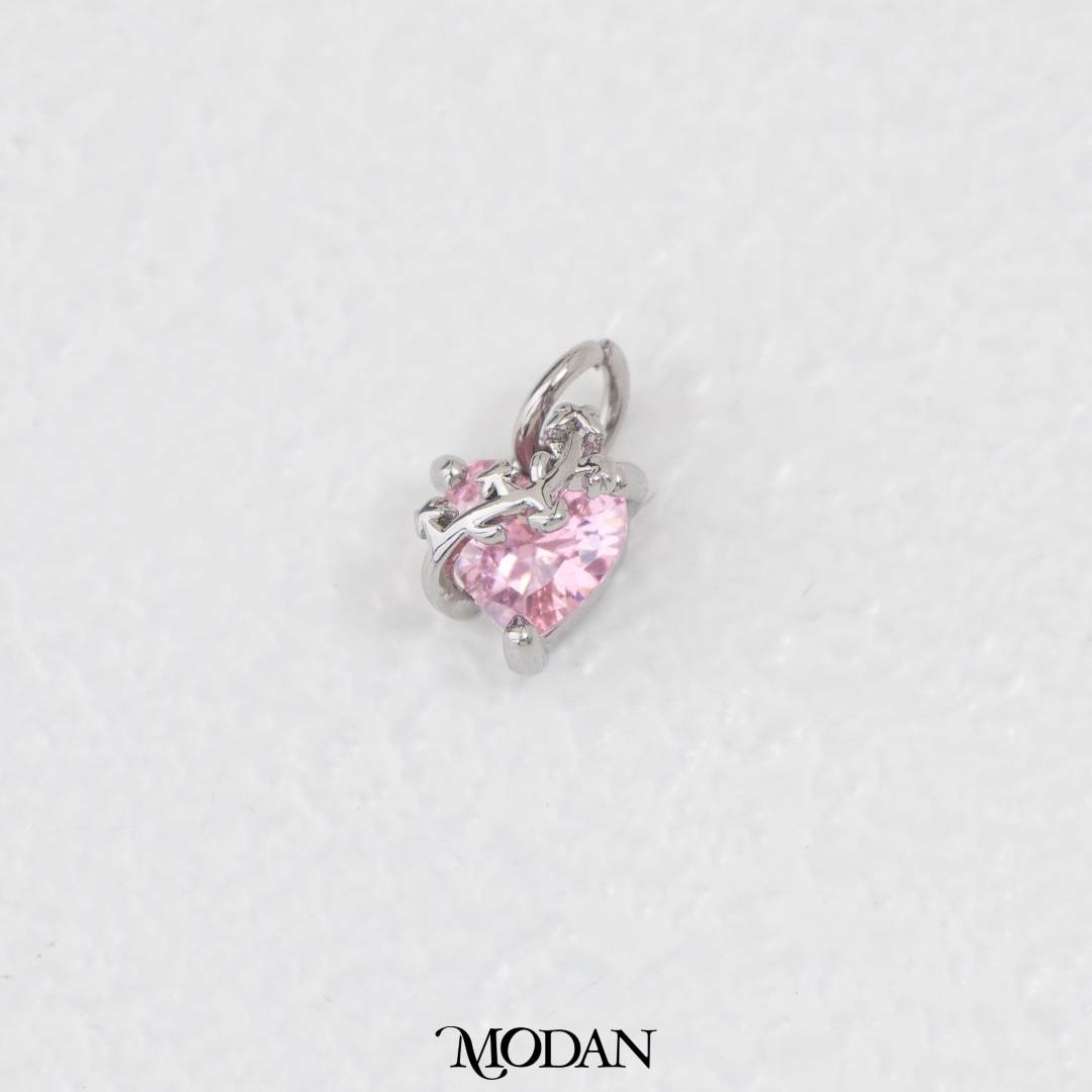 Colorful Graceful Heart Meaningful Charm DIY Charm Liontin Kalung/Gelang Hati Bermakna Hypoallergenic Gold Filled