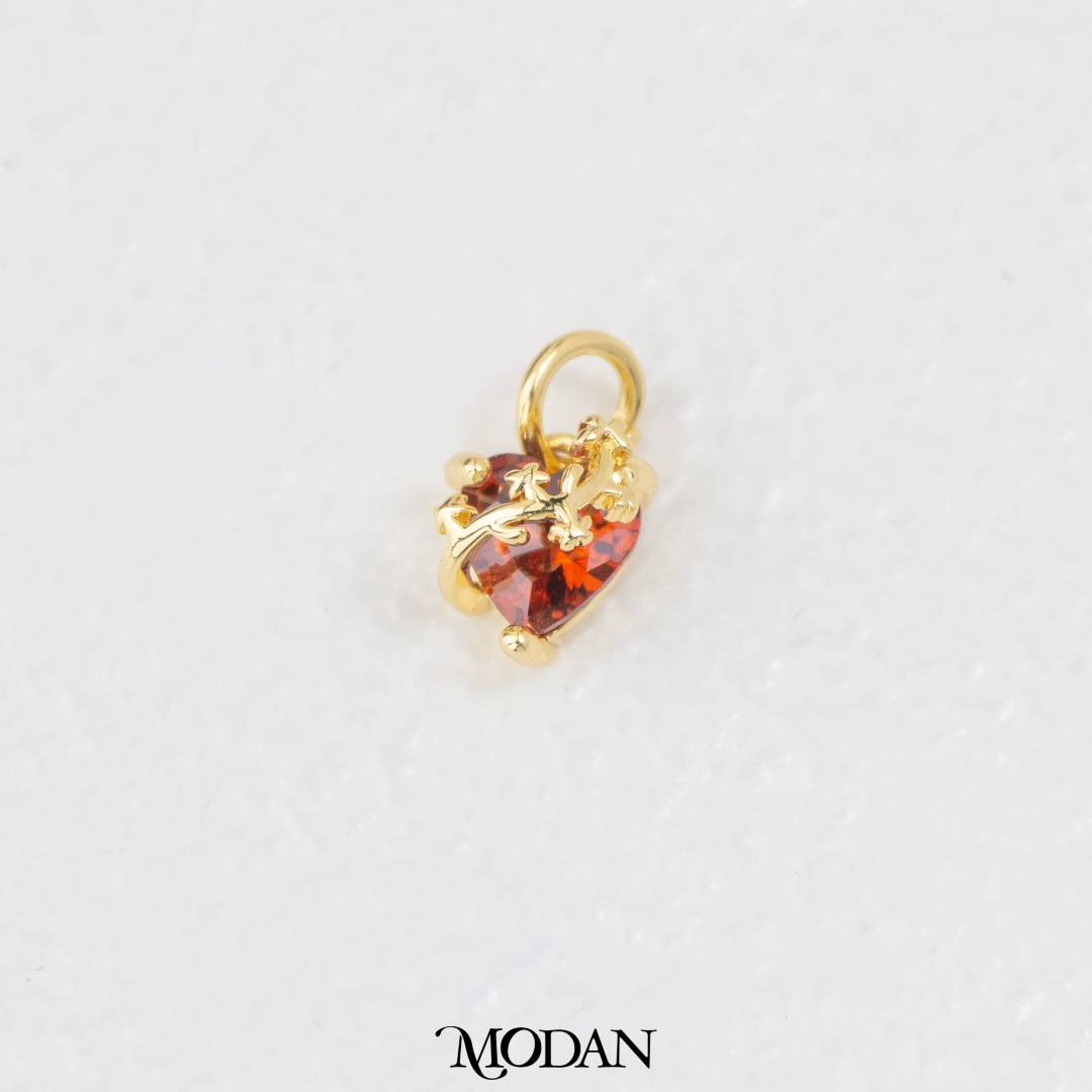 Colorful Graceful Heart Meaningful Charm DIY Charm Liontin Kalung/Gelang Hati Bermakna Hypoallergenic Gold Filled