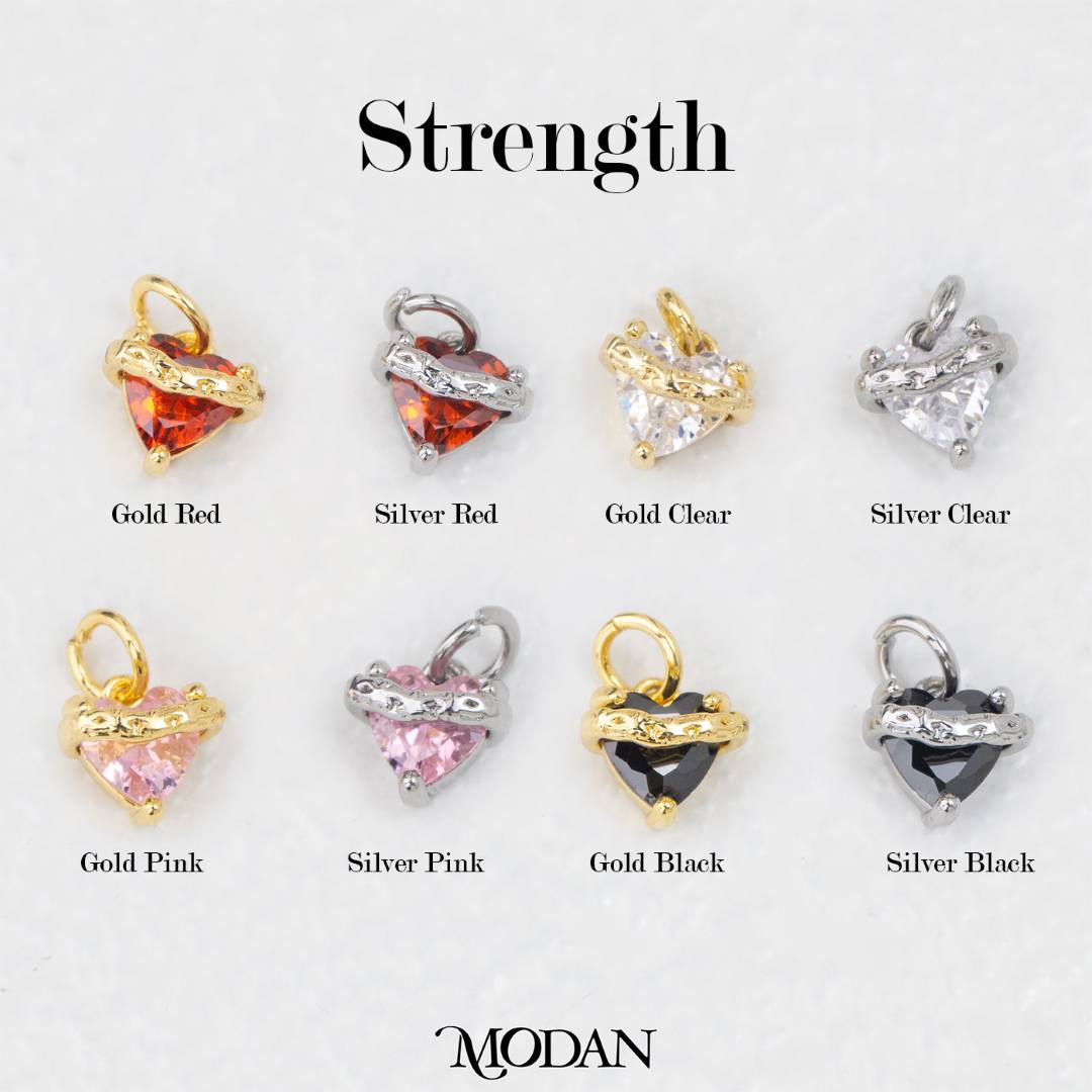 Colorful Strength Heart Meaningful Charm DIY Charm Liontin Kalung/Gelang Hati Bermakna Hypoallergenic Gold Filled