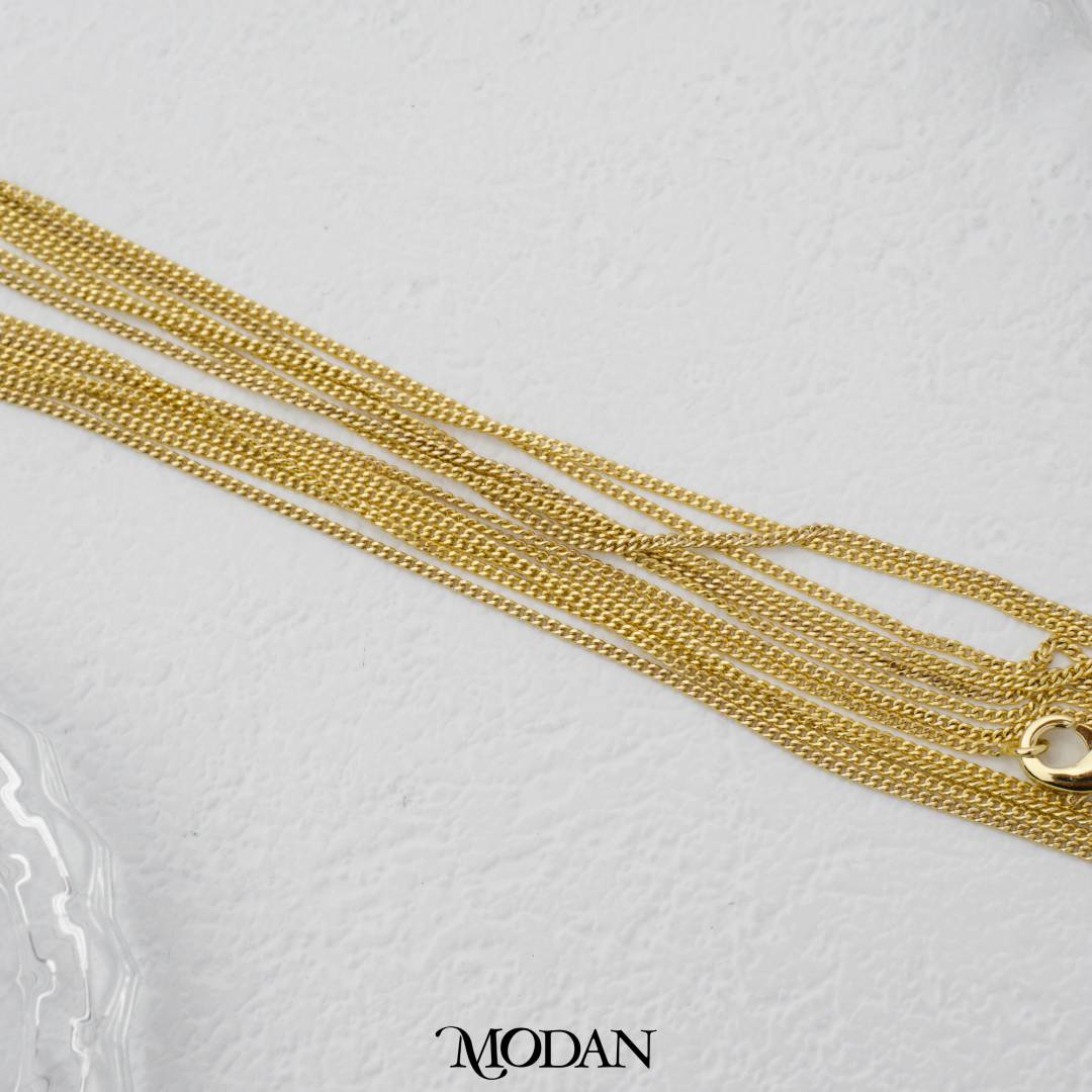 Minimalist Dainty Plain Curb Chain DIY Chain Rantai Kalung Hypoallergenic Gold Filled