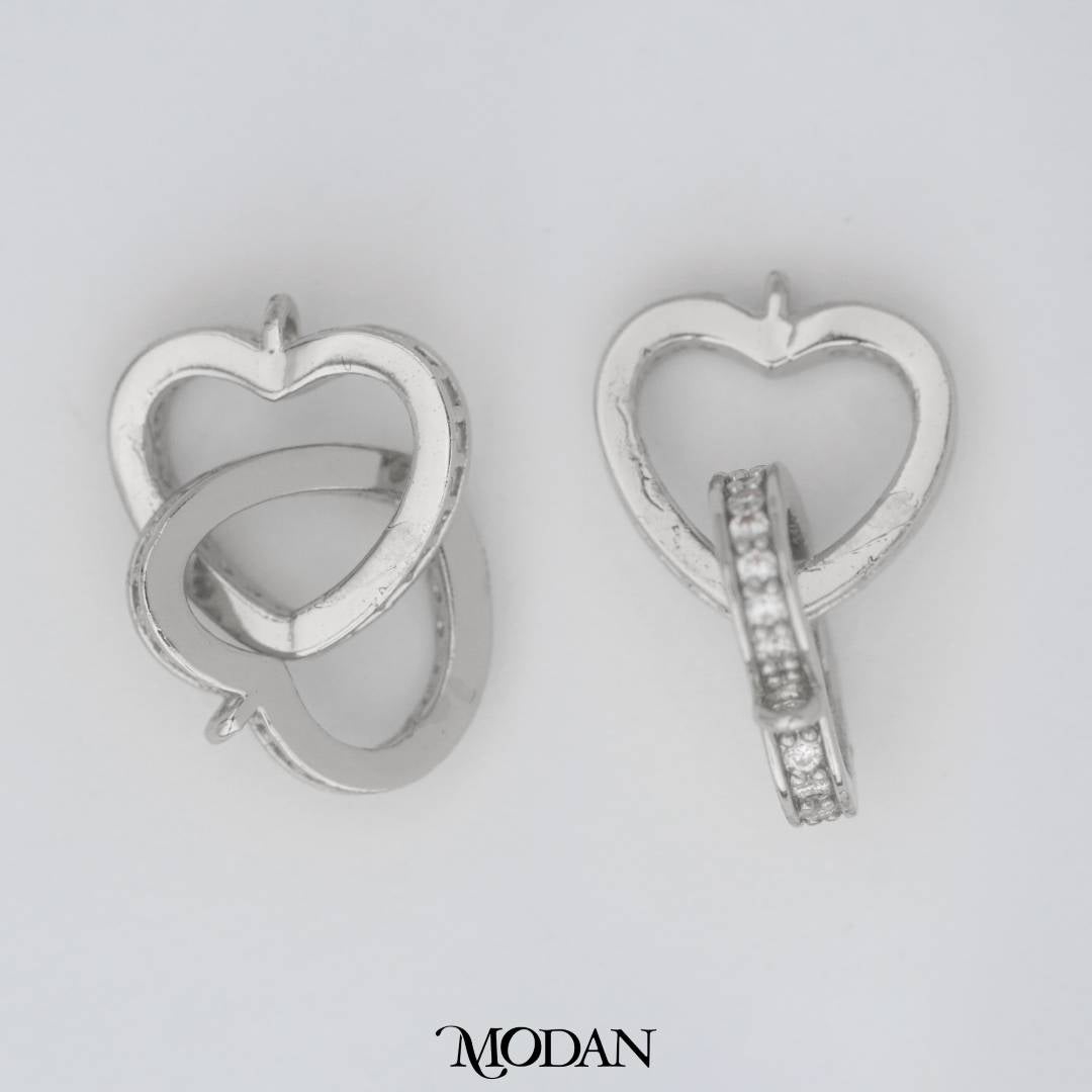 Double Love Interlocking Heart DIY Connector Liontin Sambung Dua Hati Gandeng Hypoallergenic Gold Filled