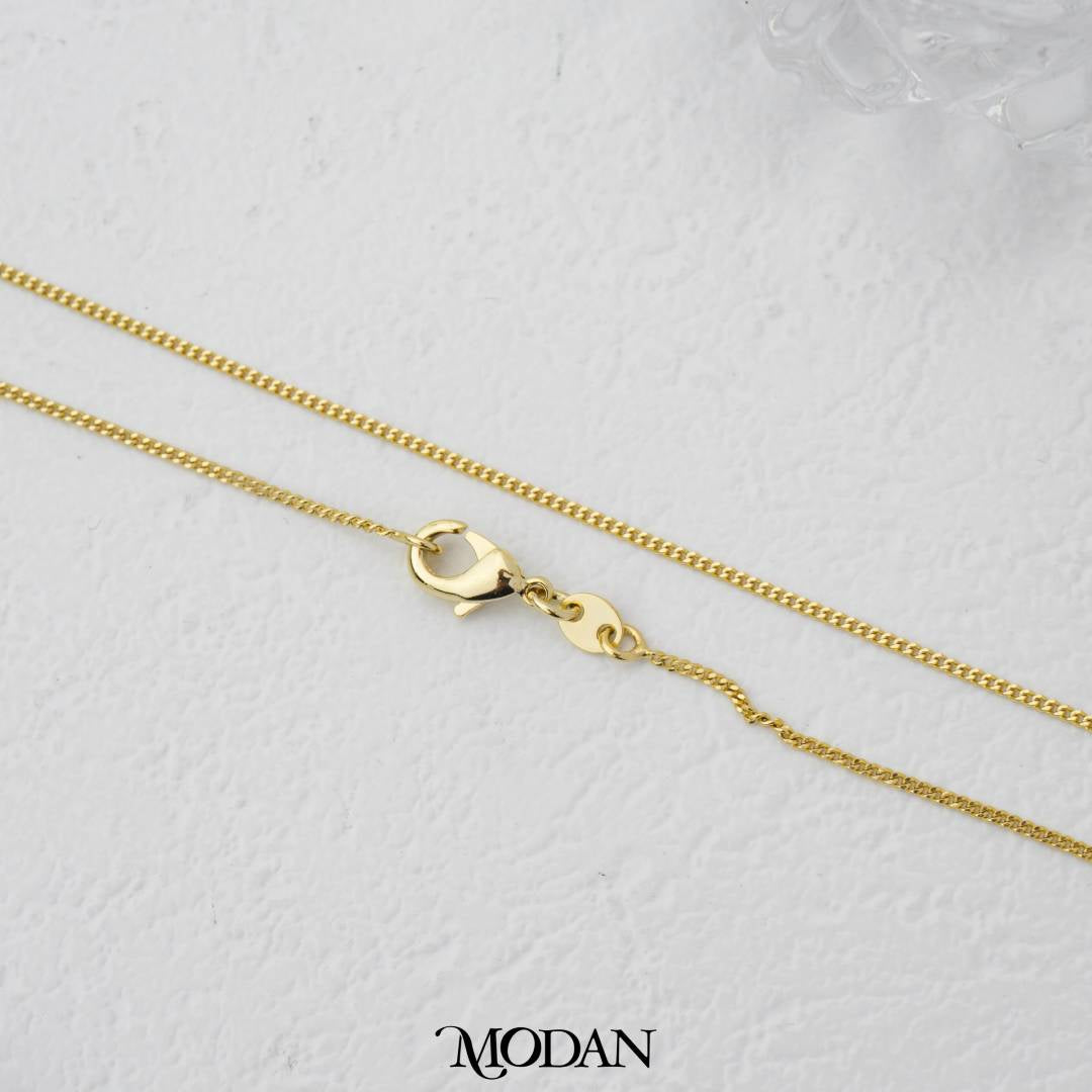 Minimalist Dainty Plain Curb Chain DIY Chain Rantai Kalung Hypoallergenic Gold Filled