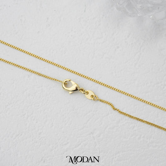 Minimalist Dainty Plain Curb Chain DIY Chain Rantai Kalung Hypoallergenic Gold Filled