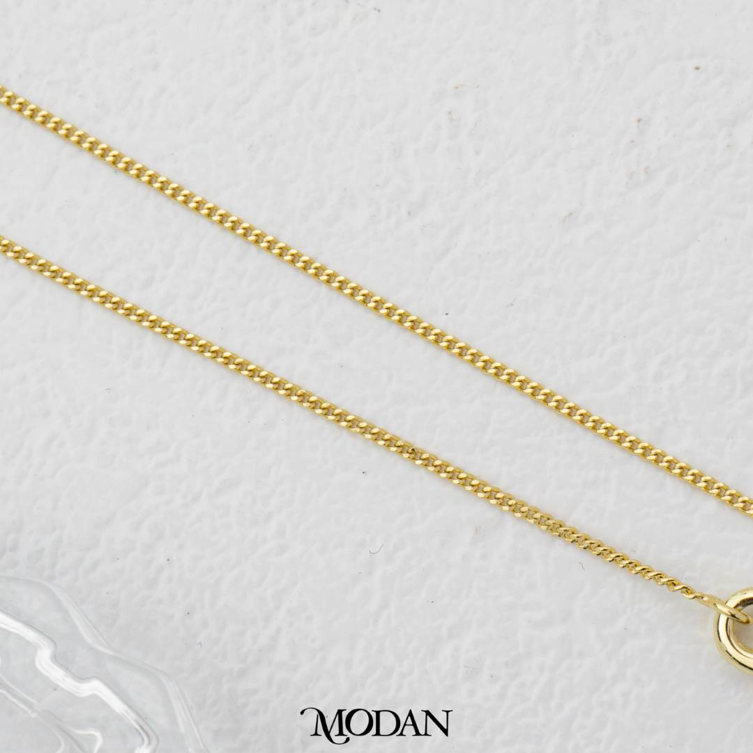 Minimalist Dainty Plain Curb Chain DIY Chain Rantai Kalung Hypoallergenic Gold Filled