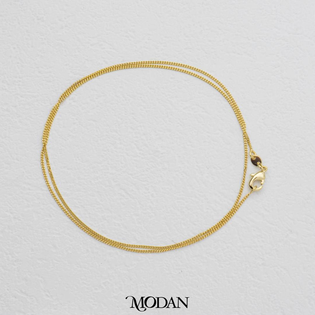 Minimalist Dainty Plain Curb Chain DIY Chain Rantai Kalung Hypoallergenic Gold Filled