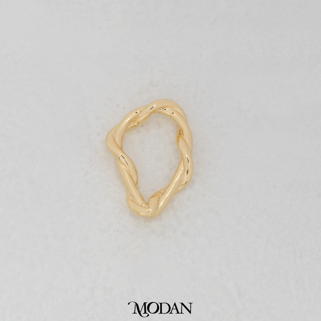 Abstract Loop Oval DIY Charm Liontin Oval Abstrak Hypoallergenic Gold Filled