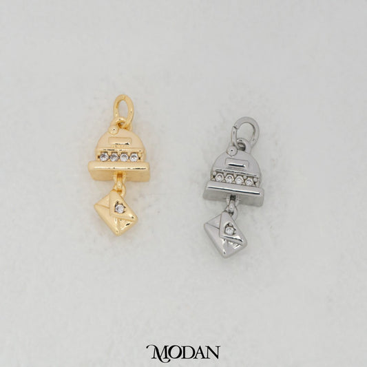 Mini Mailbox DIY Charm Liontin Kotak Surat Hypoallergenic Gold Filled