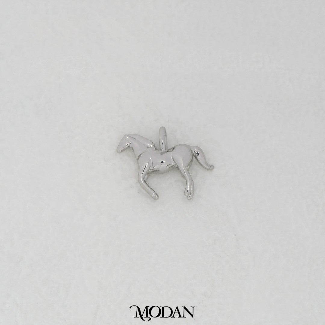 Plain 3D Horse DIY Charm Liontin Kuda 3D Hypoallergenic Gold  Filled