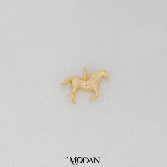 Plain 3D Horse DIY Charm Liontin Kuda 3D Hypoallergenic Gold  Filled