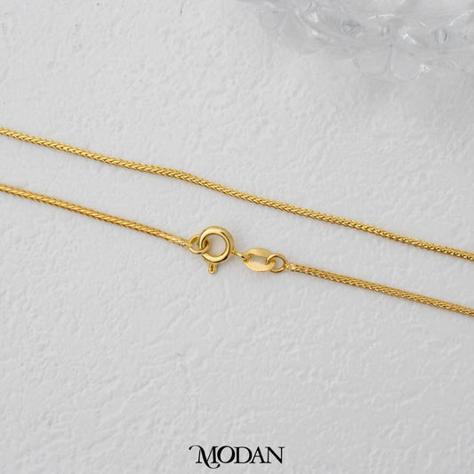 Dainty Plain Minimalist Wheat Chain DIY Chain Rantai Kalung Hypoallergenic Gold Filled