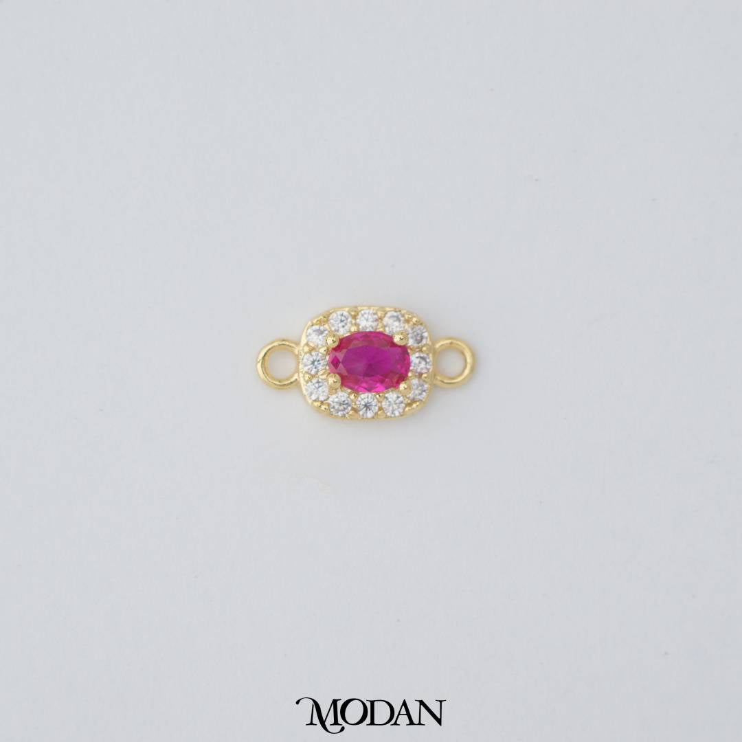 Mini Round Colorful Cubic Zirconia DIY Connector Liontin Lingkaran Warna - Warni Hypoallergenic Gold Filled